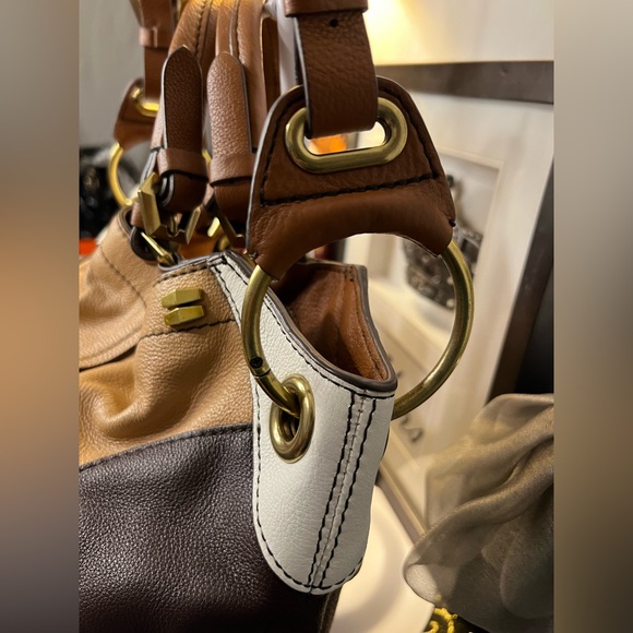 OrYany Tri Color Tan, Brown, & White Hobo Crossbody Bag - Picture 6 of 16
